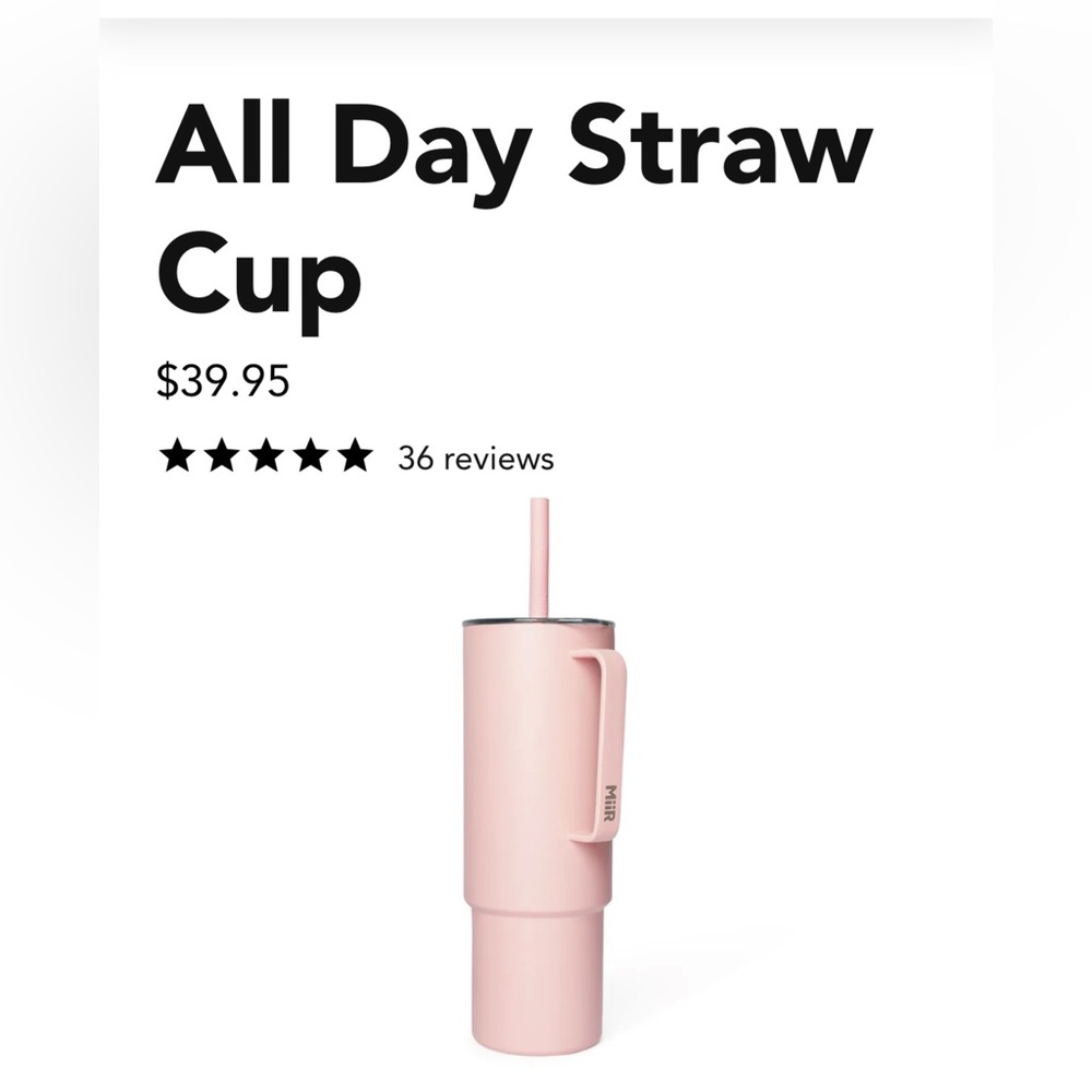 32 oz  Water Bottle Miir All Day Straw Cup